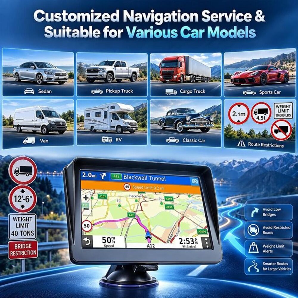 GPS Navigator for Car,2026 6.89 in North America Maps Free Lifetime Updates - Picture 4 of 6